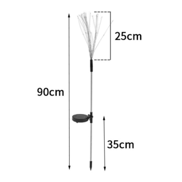 2PCS 120 led Outdoor Solar Firework Lights Waterproof Lawn decor yard Christmas - Picture 2 of 5